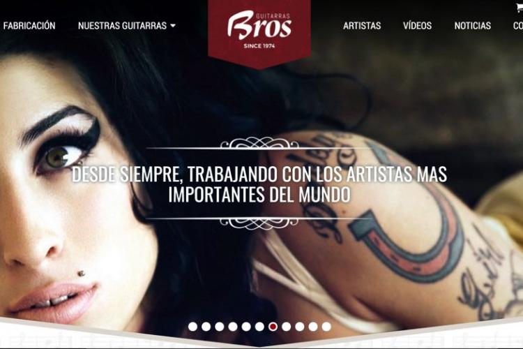 Guitarras Bros, pagina web, captura pantalla