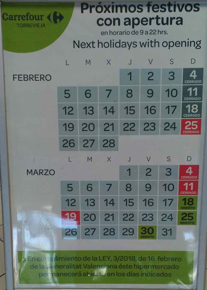 Carrefour aukiolo helmi-maaliskuu 2018